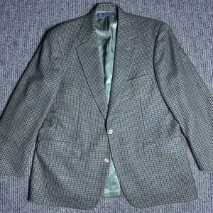 Brooks Brothers Houndstooth Wool Sport Coat Blazer Menswear Classic Style 44R